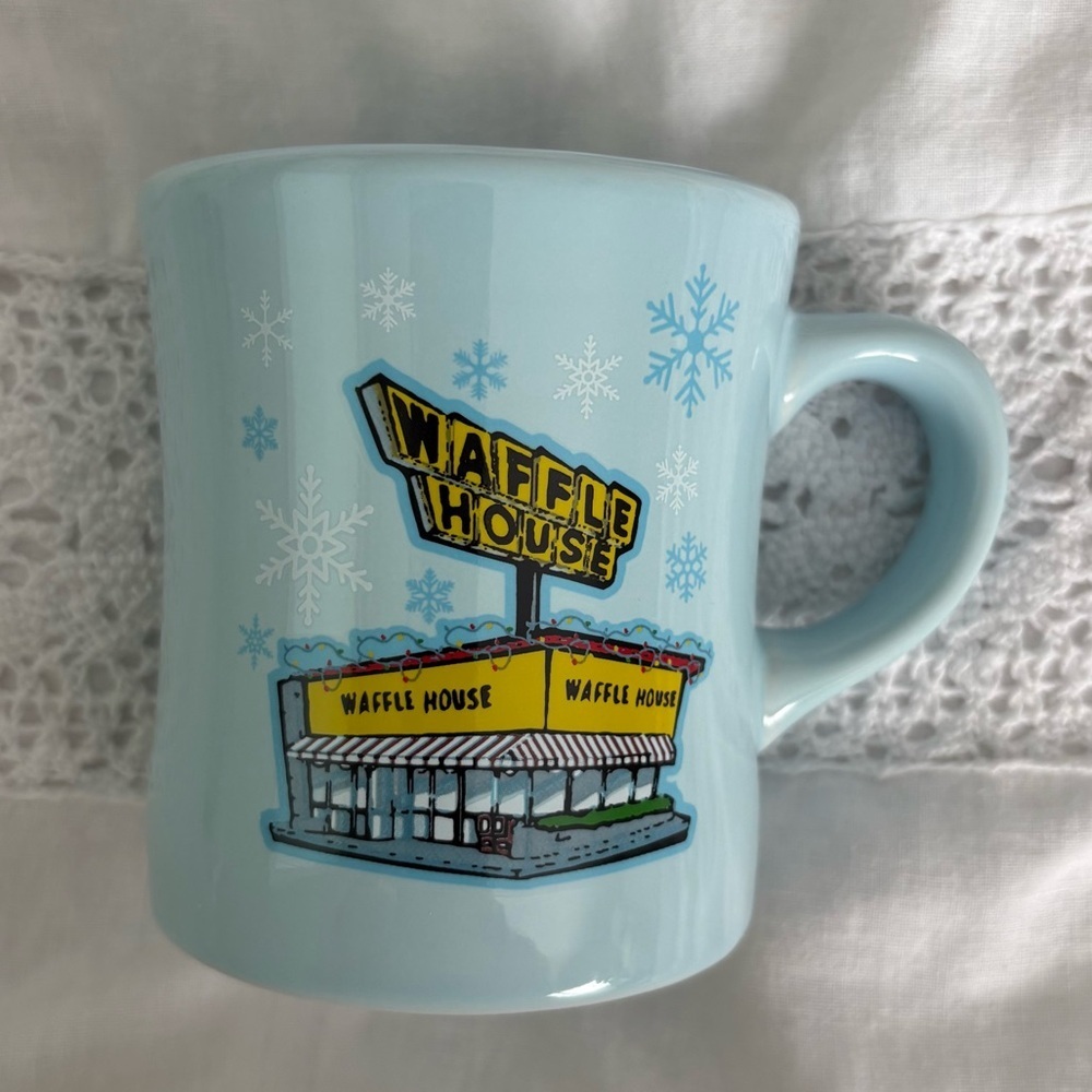 Waffle House 2023 Snowflake holiday Christmas Ceramic Mug 10 oz